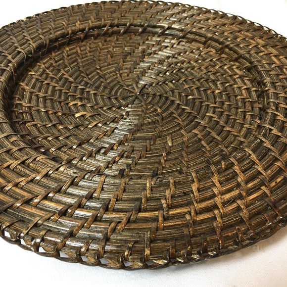 Rattan Charger Espresso Color Set of 4 - Picture 4 of 14